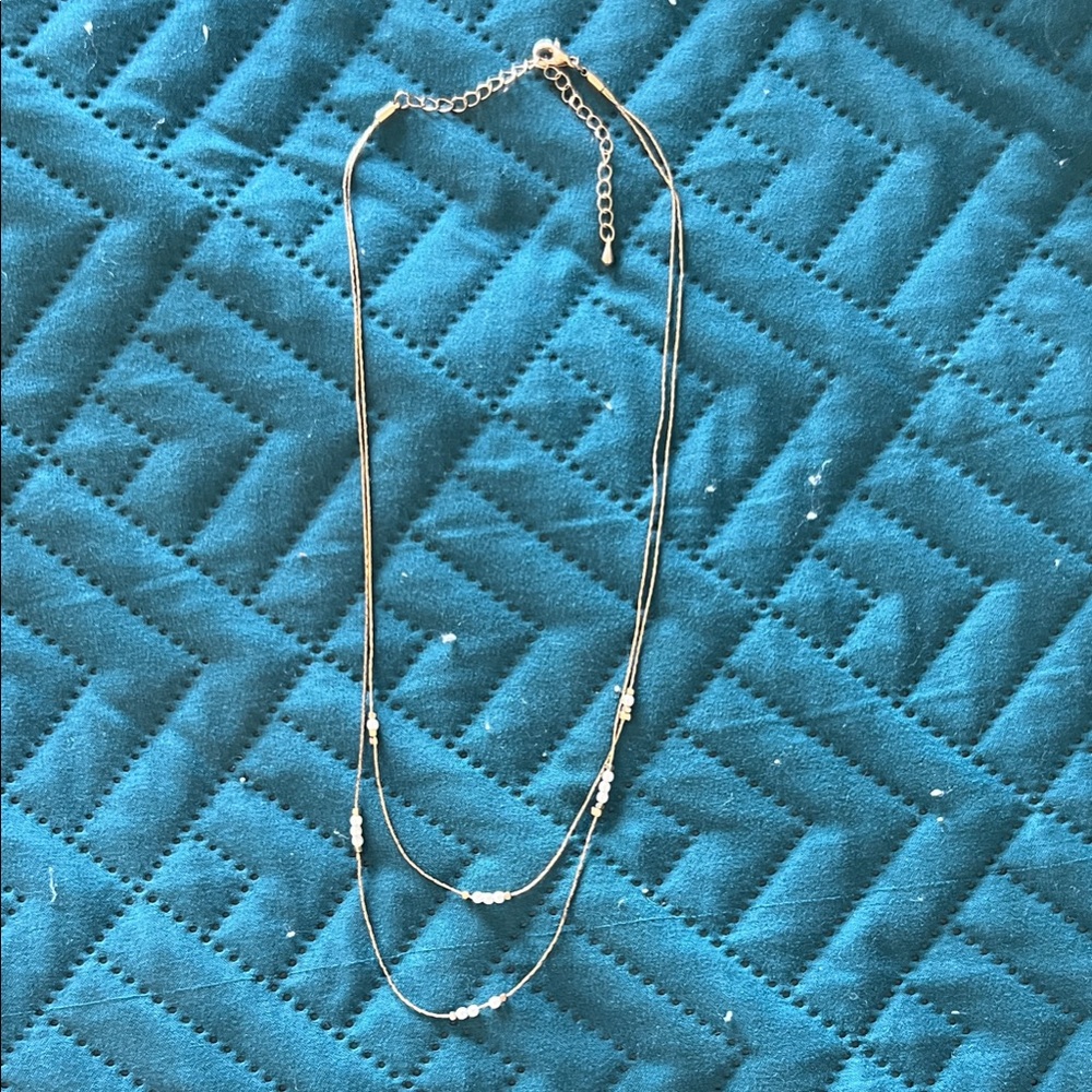Elegant Gold Double Layer Necklace